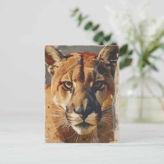 Cougar bergleeuw  briefkaart (Staand voorkant)