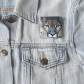 Cougar, berlion, Florida panther, Puma Vierkante Button 5,1 Cm (In situ)