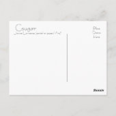 Cougar Briefkaart (Achterkant)
