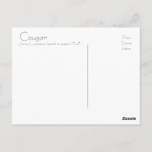 Cougar Briefkaart (Achterkant)