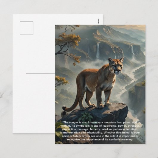 Cougar-Briefkaart Feestdagenkaart (Voorkant / Achterkant)