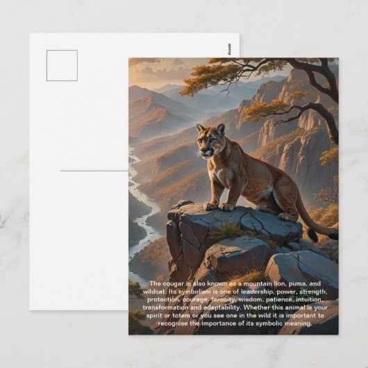 Cougar-Briefkaart Feestdagenkaart (Voorkant / Achterkant)