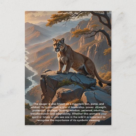 Cougar-Briefkaart Feestdagenkaart (Voorkant)