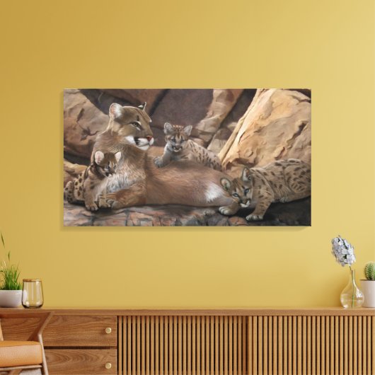 Cougar Canvas Afdruk (Insitu (Woonkamer))
