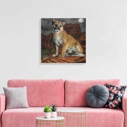 Cougar Canvas afdrukken (Insitu (Woonkamer))