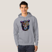 Cougar Color Splash Abstracte kunst, Hoodie (Voorkant volledig)