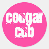 Cougar Cub Ronde Sticker (Voorkant)