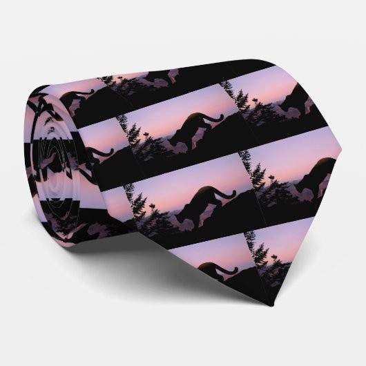 Cougar en Grand Canyon Stropdas (Opgerold)