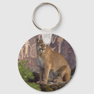 Cougar en Pictografen Sleutelhanger