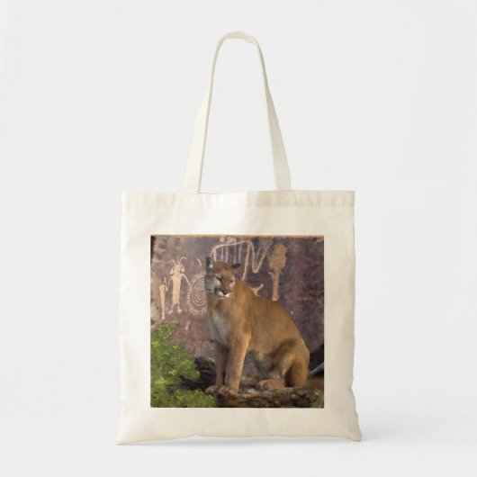 Cougar en Pictografen Tote Bag (Voorkant)
