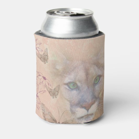 Cougar en vlinders blikjeskoeler (Blikje Achterkant)