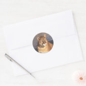 Cougar Face Ronde Sticker (Envelop)