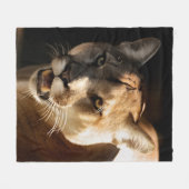 Cougar Face Wildlife Fleece Blanket Deken (Voorkant (Horizontaal))
