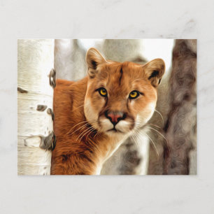 Cougar Foto's schilderen Briefkaart