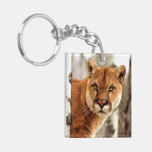 Cougar Foto's schilderen Sleutelhanger (Voorkant Links)