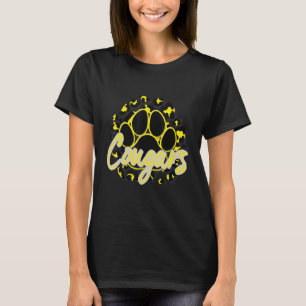 Cougar Geel Zwart Cheetah School Sport Fan Team T-shirt