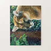 Cougar in de Bossen, acrylschilderij Legpuzzel (Verticaal)