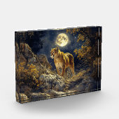 Cougar in de Moonlight Wildlife Art Fotoblokken (Links)