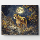 Cougar in de Moonlight Wildlife Art Fotoplaat (Voorkant)