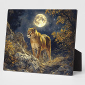 Cougar in de Moonlight Wildlife Art Fotoplaat (Zijkant)