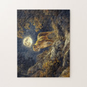 Cougar in de Moonlight Wildlife Art Legpuzzel (Verticaal)