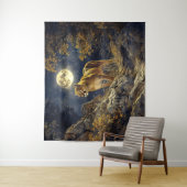 Cougar in de Moonlight Wildlife Art Wandkleed (In situ)