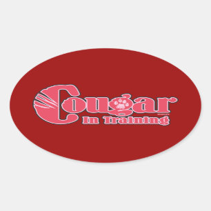 Cougar in opleiding ovale sticker