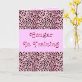 Cougar in opleiding Wenskaart Kaart (Gele Bloem)