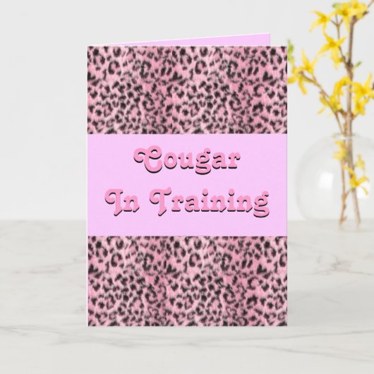 Cougar in opleiding Wenskaart Kaart (Gele Bloem)