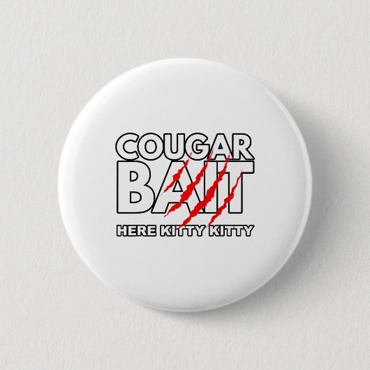 Cougar It Leuk Halloween Kostuum Oudere Vrouw Jong Ronde Button 5,7 Cm (Voorkant)