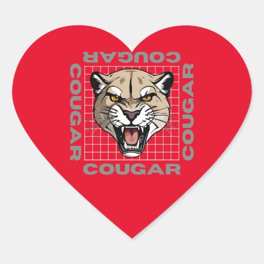 cougar life hart sticker (Voorkant)