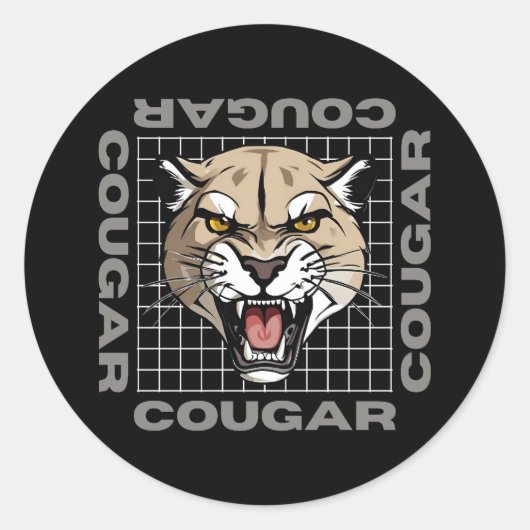 cougar life ronde sticker (Voorkant)