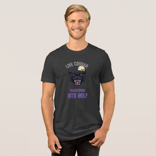 cougar live  Tri-Blend shirt (Voorkant volledig)