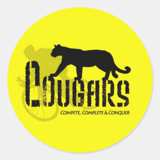 Cougar logo1a geel ronde sticker