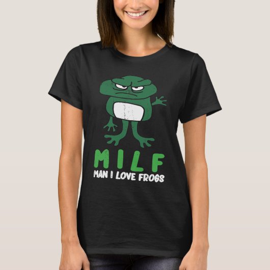 Cougar Man I Love Frogs  Amphibian Retro Frog T-shirt (Voorkant)