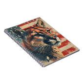 Cougar Mountain lion Amerikaanse vlag  Notitieboek (Rechterzijde)