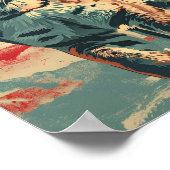 Cougar Mountain Lion Amerikaanse vlag  Poster (Hoek)