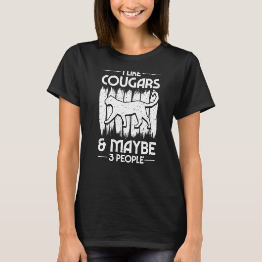 Cougar Mountain Lion Animal Cat Cute Wildcat T-shirt (Voorkant)
