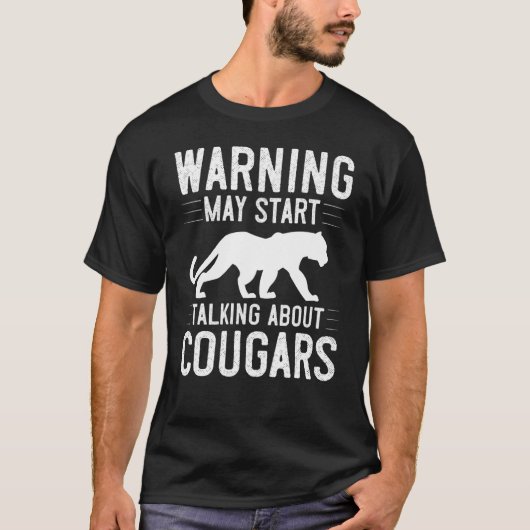 Cougar Mountain Lion Animal Cat Head Cute Wildcat T-shirt (Voorkant)