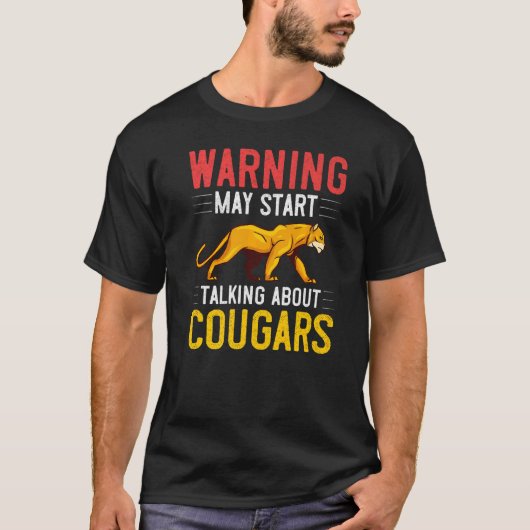 Cougar Mountain Lion Animal Cat Head Cute Wildcat  T-shirt (Voorkant)