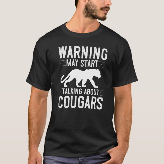 Cougar Mountain Lion Animal Cat Head Cute Wildcat T-shirt (Voorkant)
