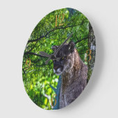 Cougar Mountain Lion Big Cat Art Design 6 Grote Klok (Hoek)