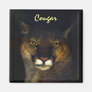 Cougar Mountain Lion Big Cat Art Designer Magneet