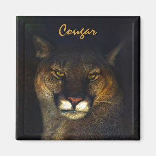 Cougar Mountain Lion Big Cat Art Designer Magneet