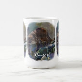 Cougar Mountain Lion Big Cat Art-ontwerp Koffiemok (Center)