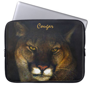 Cougar Mountain Lion Big Cat Art-ontwerp Laptop Sleeve