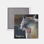 Cougar Mountain Lion Big Cat kunstmagneet Magneet (Voorkant / Achterkant)
