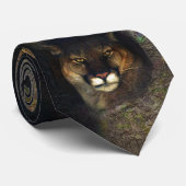 Cougar Mountain Lion Big Cat Painting 3 Stropdas (Opgerold)