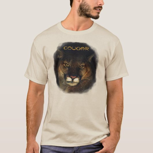Cougar Mountain Lion Big Cat Painting 3 T-shirt (Voorkant)