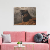 Cougar Mountain Lion Big Cat Painting Canvas Afdruk (Insitu (Woonkamer))